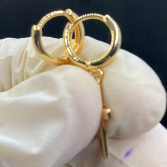 14K Gold Cross Earrings - Picture 3 of 5